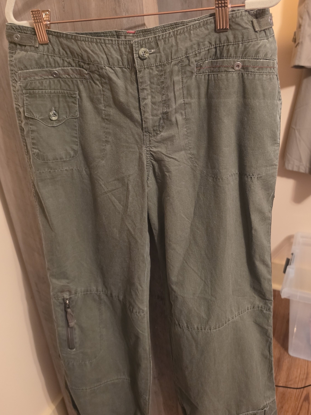 Relaxed Olive Green Utility Track Pants for Women